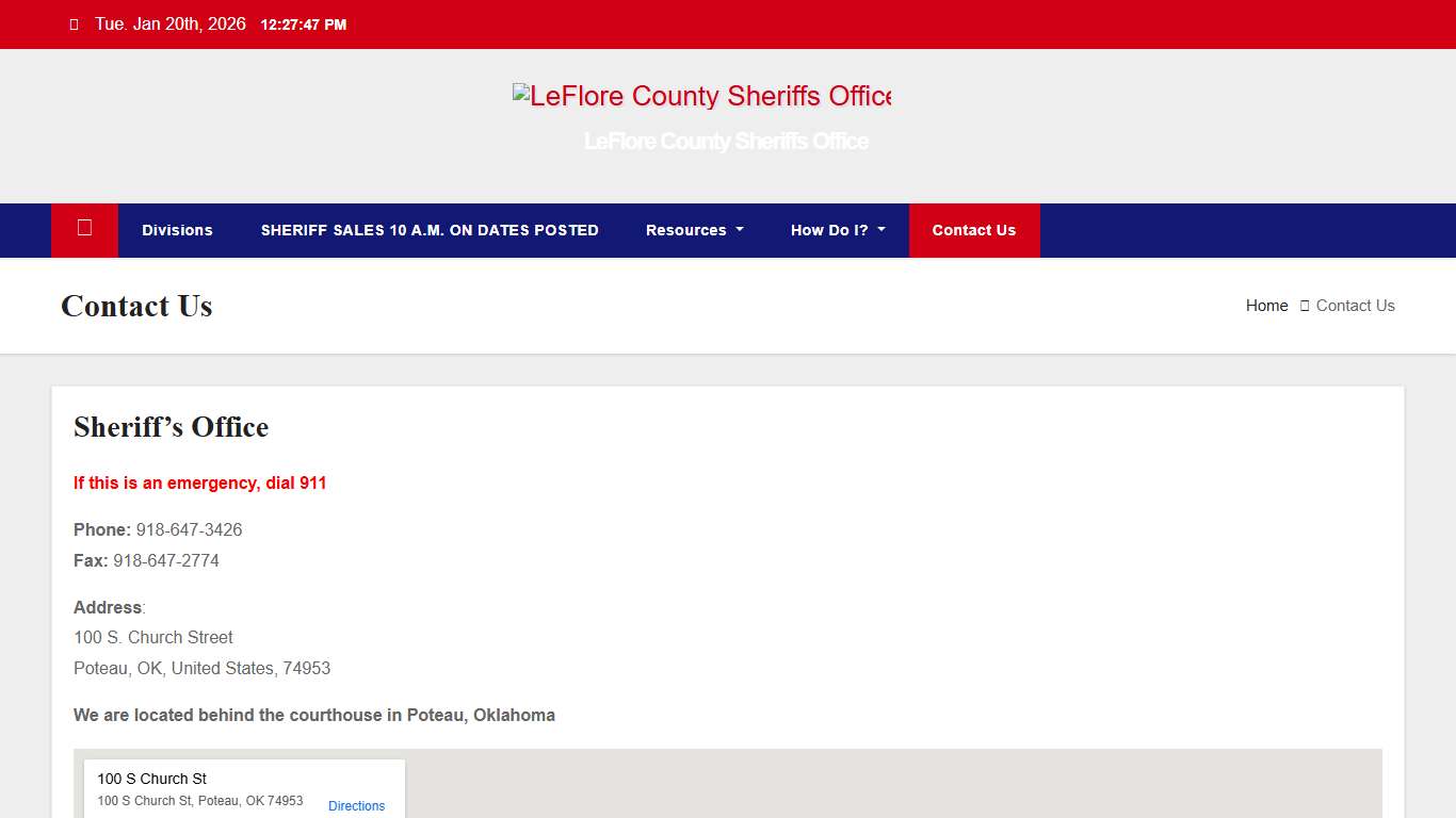 Contact Us – LeFlore County Sheriffs Office